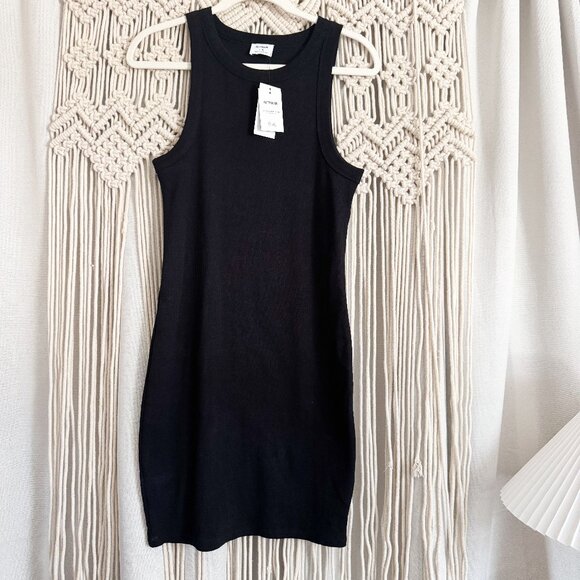 Cotton On Black Ribbed Racerback Dress Women’s Size Large NWT - Picture 1 of 8